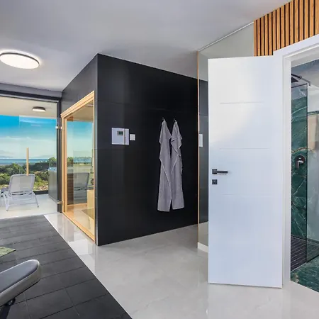 Deluxe With Heated Pool, Whirpool, Sea View, Beautiful Iv - By Traveler Tourist Agency Krk Id 2403 *