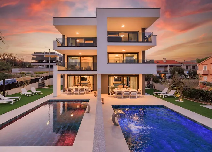Deluxe With Heated Pool, Whirpool, Sea View, Beautiful Iv - By Traveler Tourist Agency Krk Id 2403 *