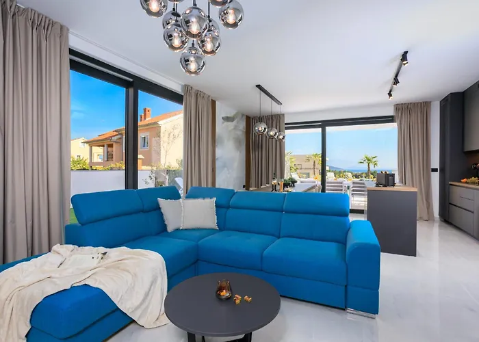 Deluxe With Heated Pool, Whirpool, Sea View, Beautiful Iv - By Traveler Tourist Agency Krk Id 2403 * Krk Town
