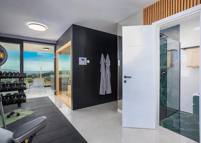 Deluxe With Heated Pool, Whirpool, Sea View, Beautiful Iv - By Traveler Tourist Agency Krk Id 2403 *